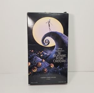 The Nightmare Before Christmas Ladies Crew Socks 2 Pairs Shoe Size 4-10 NEW